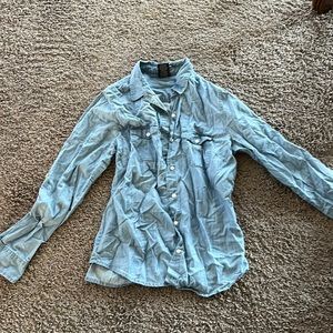Lightweight jean jacket button up shirt